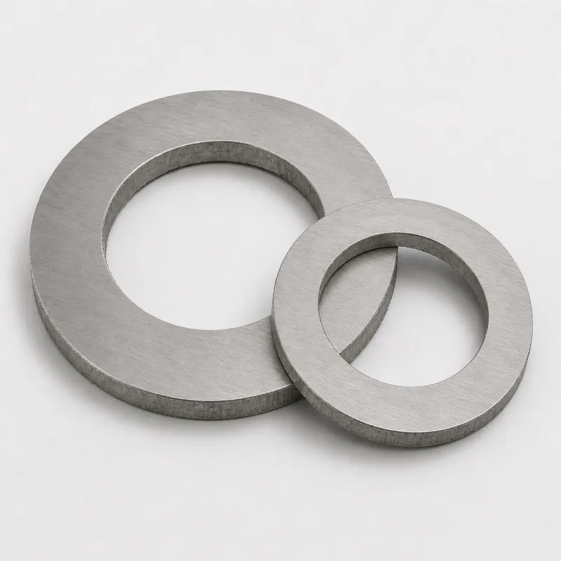 Two waterjet-cut stainless steel spacer rings